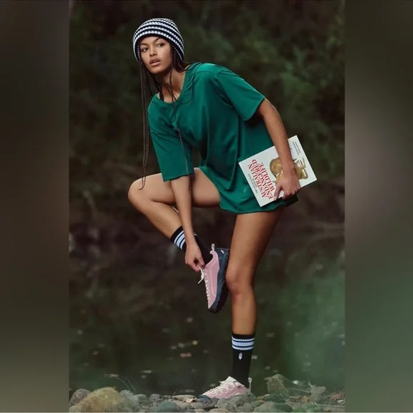 Free People Hot Shot Tee Romper In Heritage Green MEDIUM - Picture 1 of 6